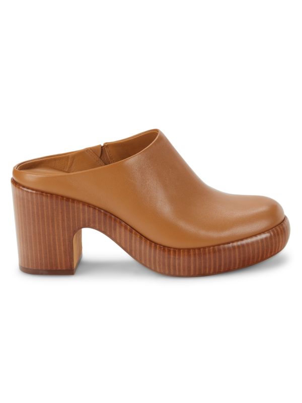 Vince Navina Leather Platform Clogs